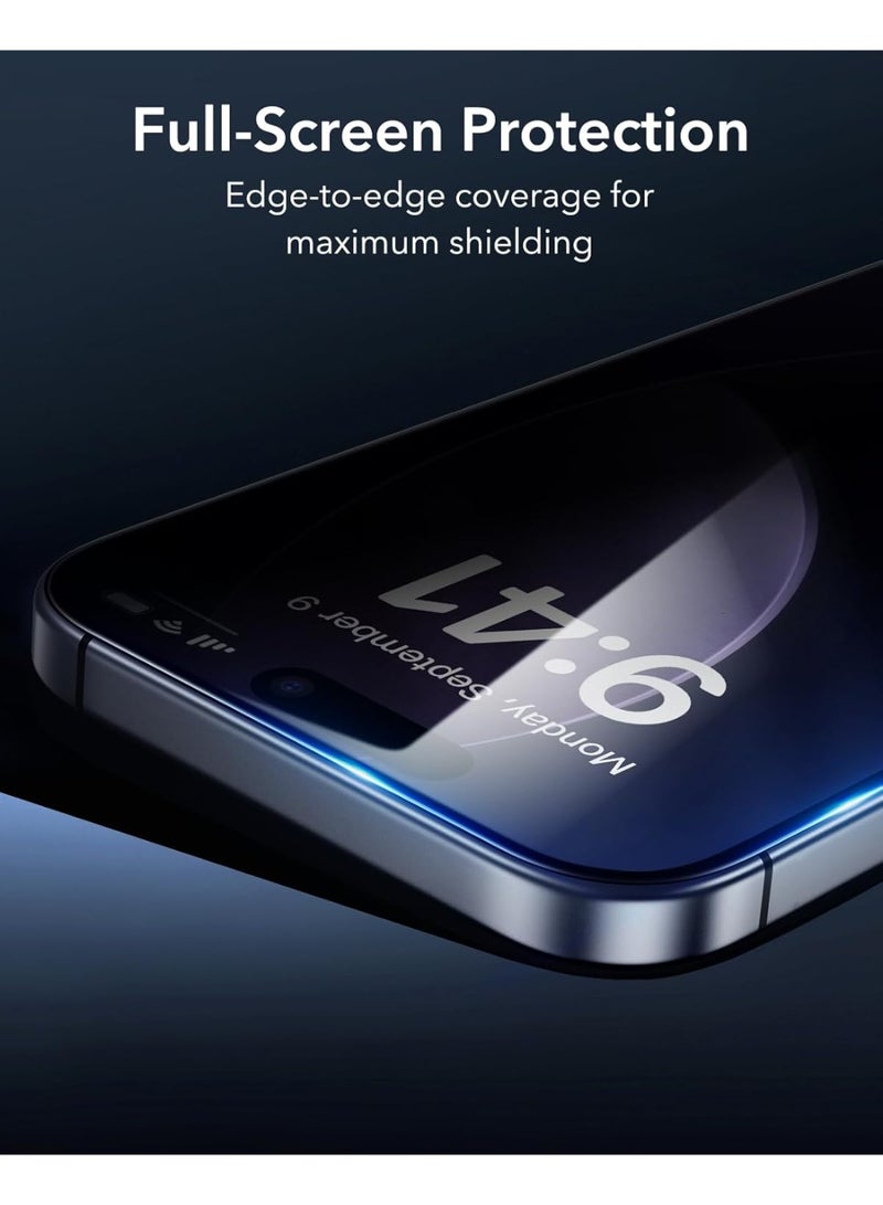 ESSAGER iPhone 17 Pro Max Privacy Screen Protector, High Definition, 9h Hardness, Military-Grade Tempered Glass, Scratch-Resistant and Durable, Easy Installation Tool, Perfectly Supports Face Id. - Image 2